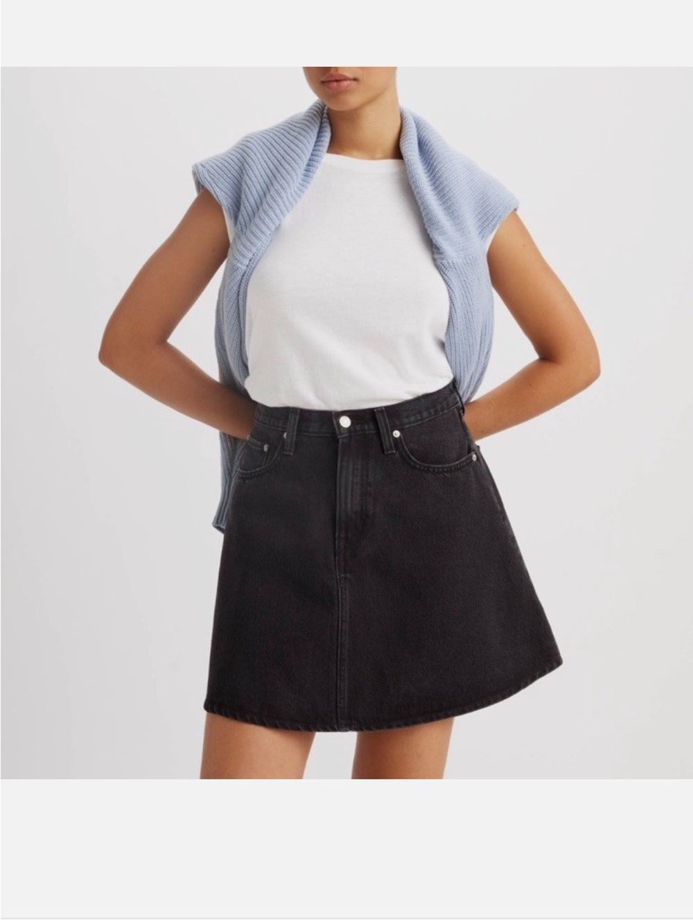 Levi's Black Denim A-Line Mini Skirt